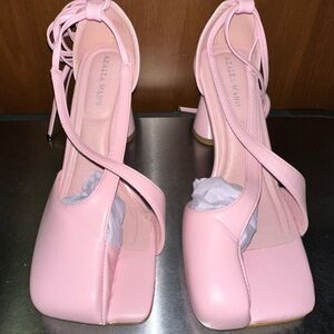 Azalea Wang - Buiky Pink Strappy Heels
